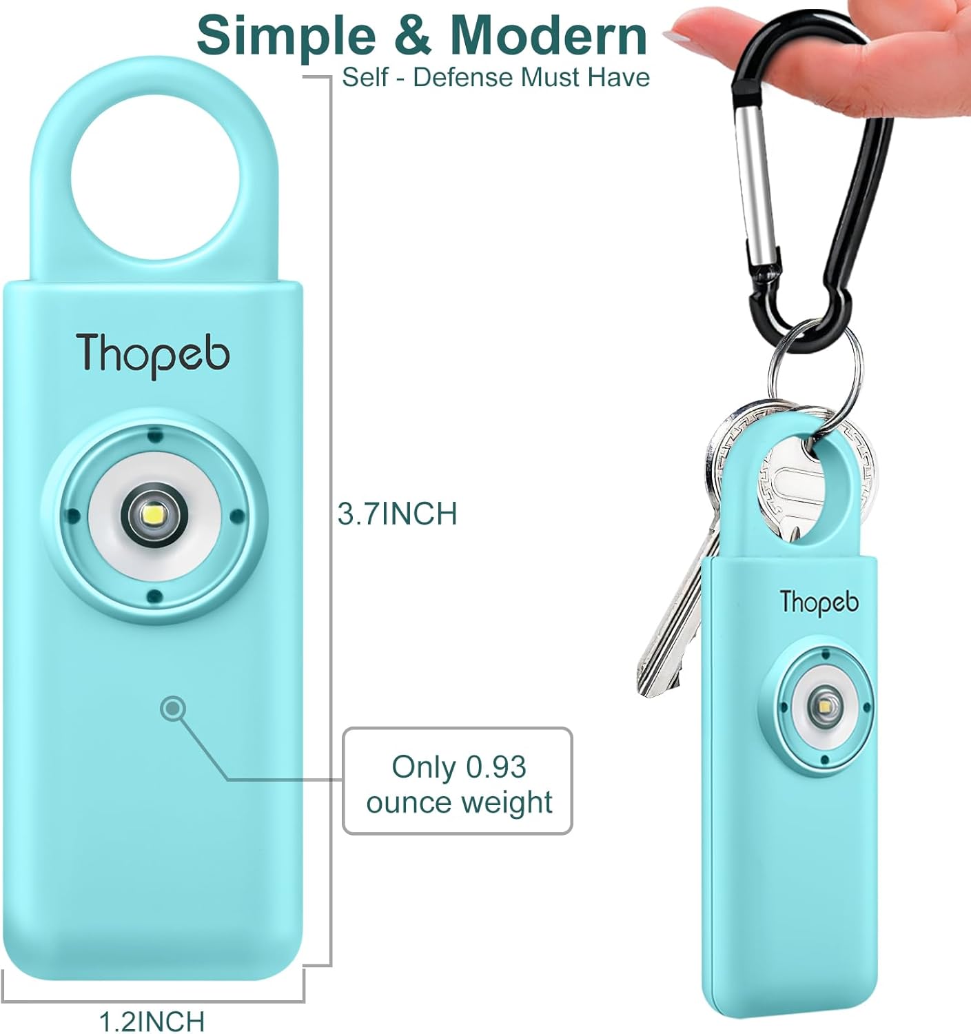 Thopeb Personal Safety Alarm for Women by Women Aqua